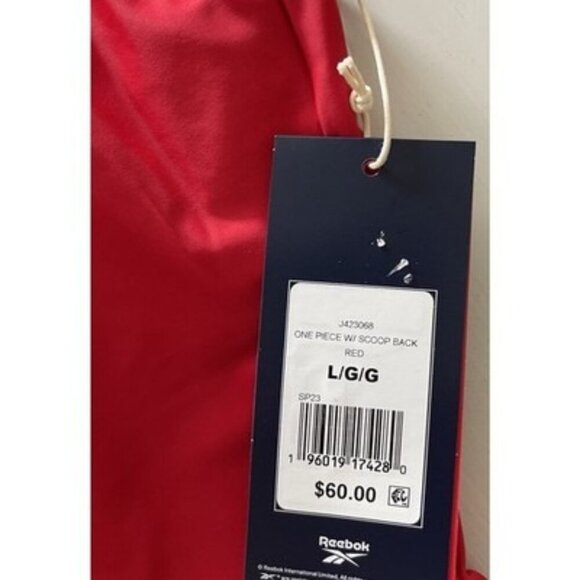 Reebok Women's Scoop-Neck Athletic One-Piece Swimsuit Red Size L NWT $62 - Picture 5 of 5